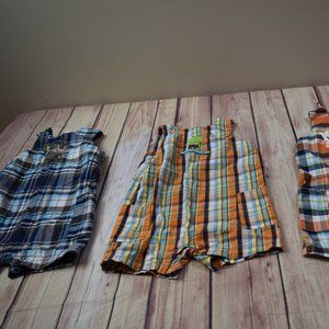Toddler Boys 18 Months Lot of 4 Carter's Summer Plaid Short Rompers Jon Jon